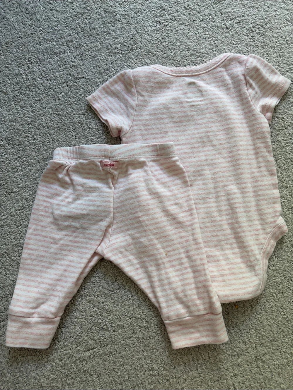 GAP Baby Pink and White Striped Set